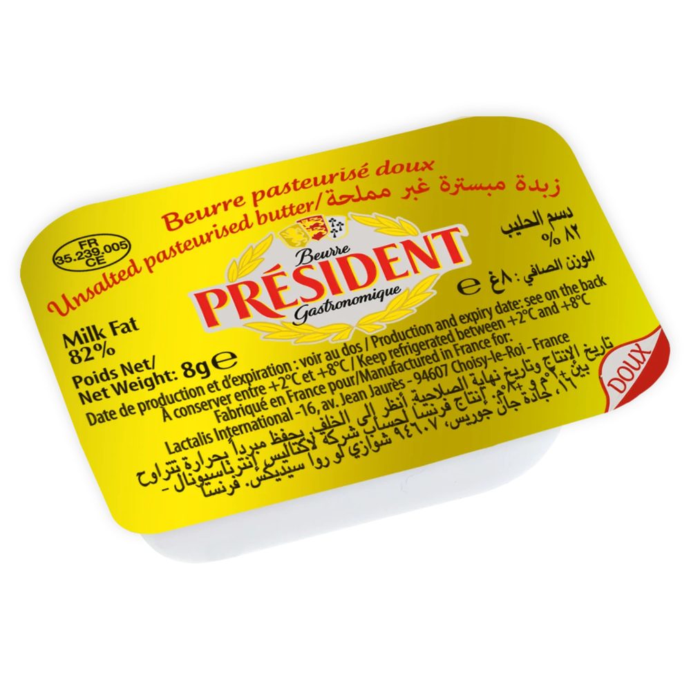 Bơ lạt Gastronomique Président 82 % Chất Béo 8g