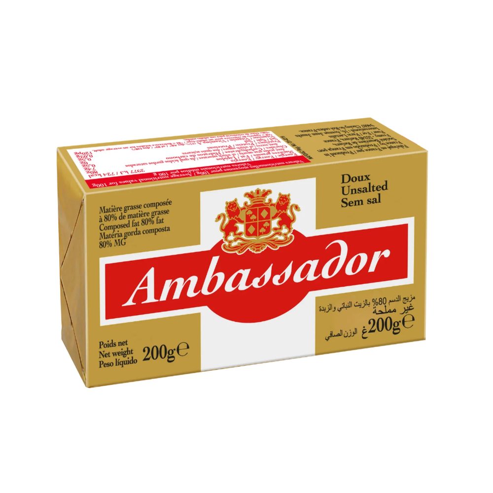 Bơ thực vật lạt Ambassador 80% Chất béo 200g