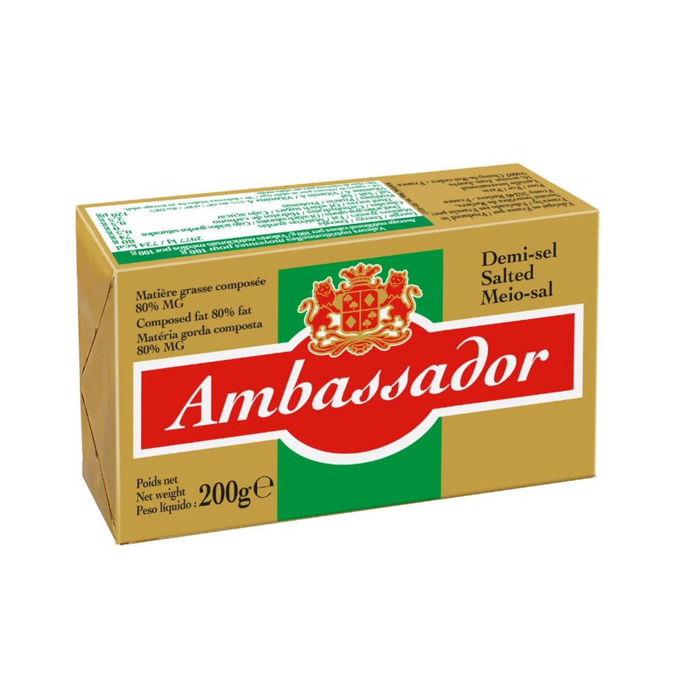 Bơ thực vật mặn Ambassador 80% Chất béo 200g
