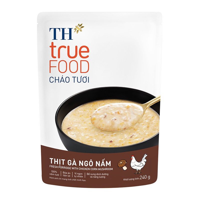 Gói Cháo Tươi Gà Ngô Nấm TH true FOOD 240 g