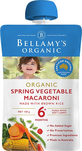 Hỗn hợp rau quả, nui hữu cơ xay nhuyễn Bellamy's Organic