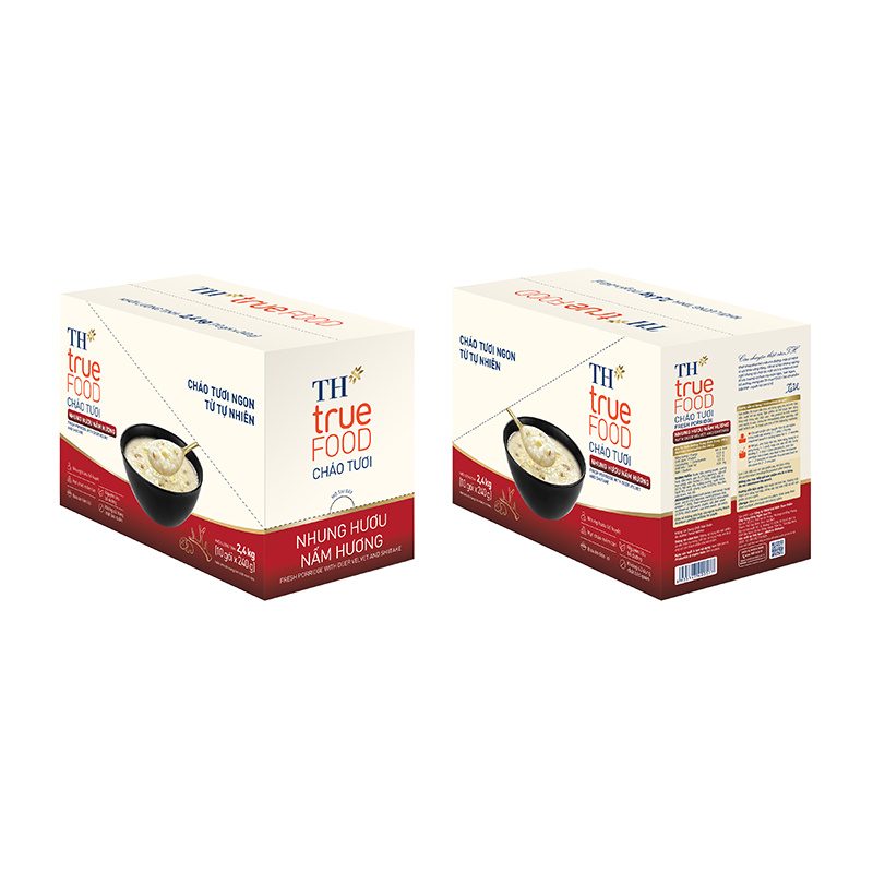 Hộp 10 gói Cháo Tươi Nhung Hươu Nấm Hương 240 g
