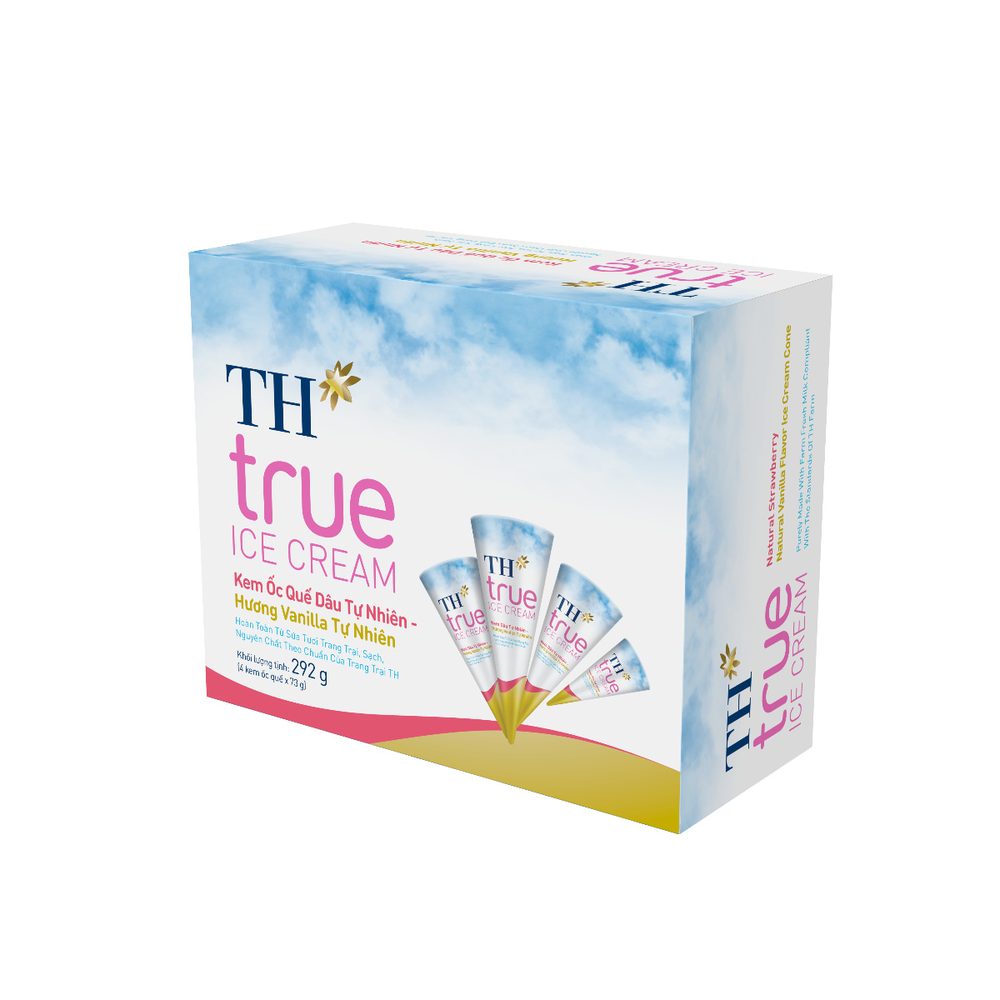 Hộp 4 Cái Kem Ốc Quế Dâu - Vanilla Tự Nhiên 73 g