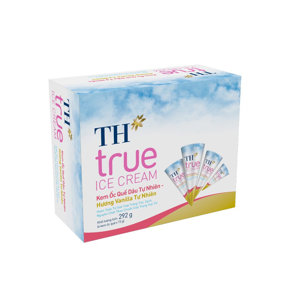 Hộp 4 Cái  Kem Ốc Quế Dâu - Vanilla Tự Nhiên 73 g ảnh 2