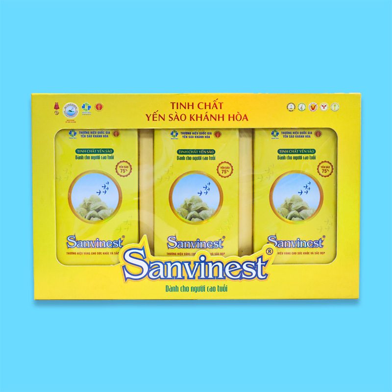 Hộp QT Tinh chất Yến sào Khánh Hòa Sanvinest dành cho người cao tuổi - 30 túi 25ml