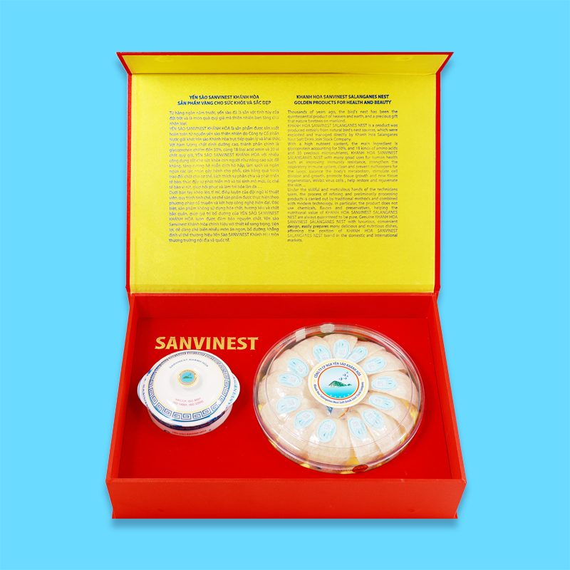 Hộp QT Yến sào Sanvinest Khánh Hòa chính hiệu tinh chế dạng tổ -Hộp 100g