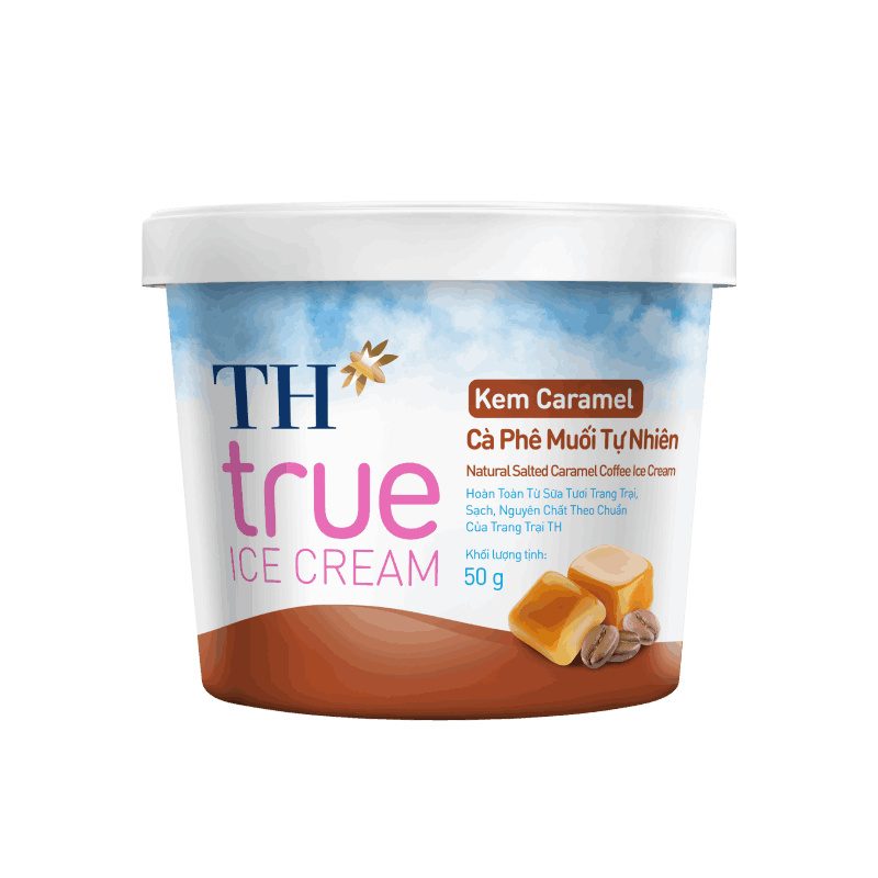 Kem Hộp Caramel Cà Phê Muối Tự Nhiên TH true ICE CREAM 50g