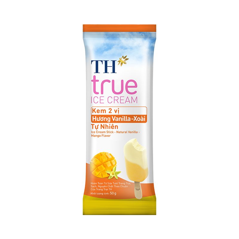 Kem Que 2 Vị Hương Vanilla Xoài Tự Nhiên TH true ICE CREAM