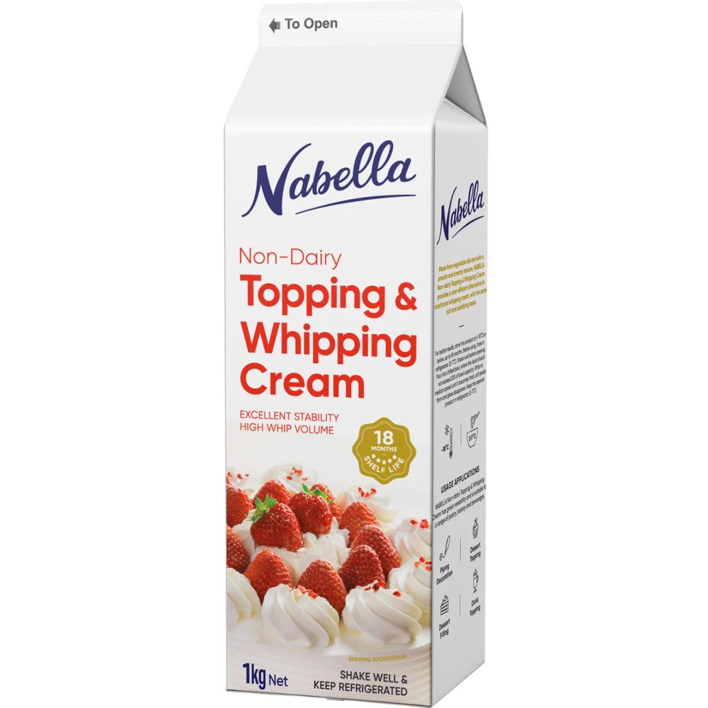 Kem trang trí đánh bông Nabella Non-Dairy Topping Whipping Cream 1L