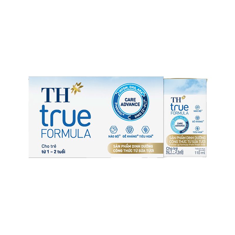 Lốc sản phẩm dinh dưỡng công thức từ sữa tươi cho trẻ từ 1 đến 2 tuổi TH true FORMULA 110 ml