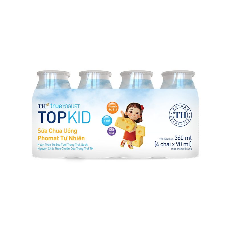 Lốc Sữa Chua Uống Phomat Tự Nhiên TOPKID 90 ml