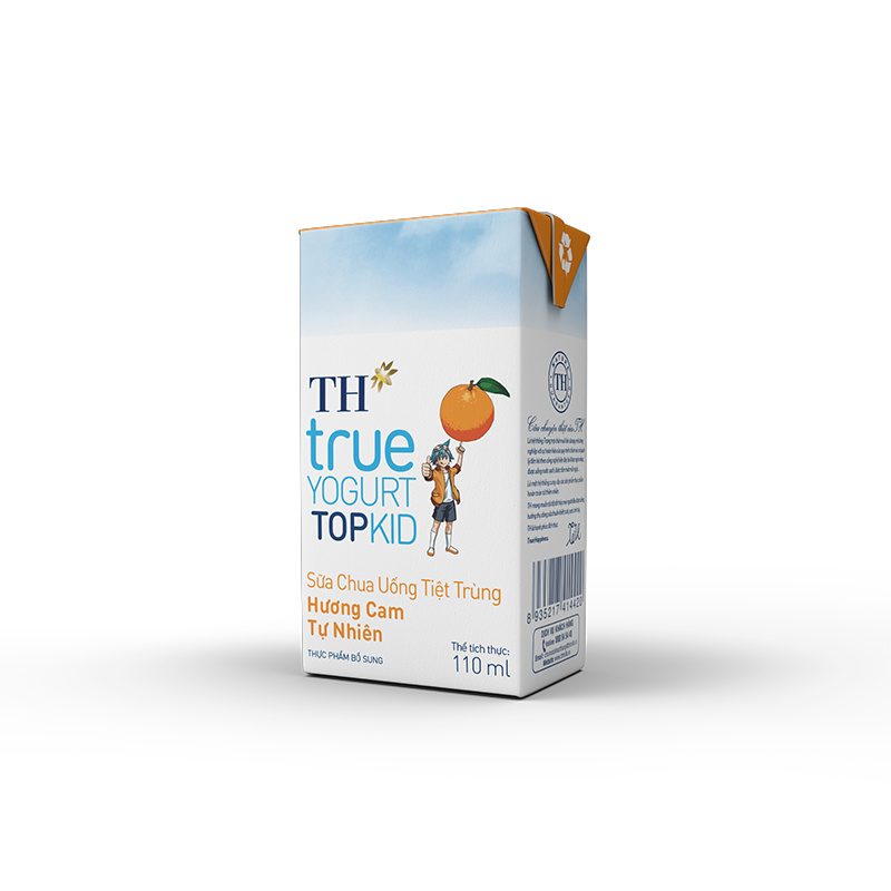 Lốc Sữa Chua Uống Tiệt Trùng Hương Cam Tự Nhiên TH true YOGURT TOPKID  110 ml ảnh 3