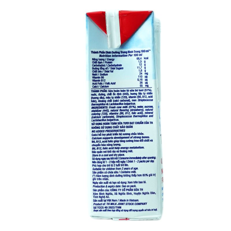 Lốc Sữa Chua Uống Tiệt Trùng Hương Dâu Tự Nhiên TH true YOGURT TOPKID 180ml ảnh 3