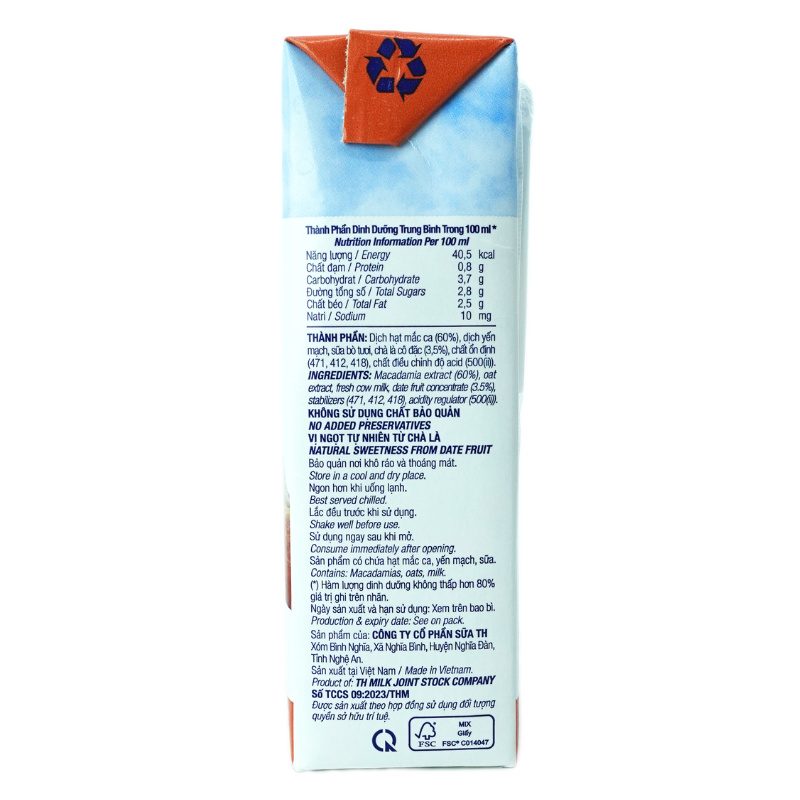 Lốc Sữa Hạt Mắc Ca TH true NUT 180 ml ảnh 5