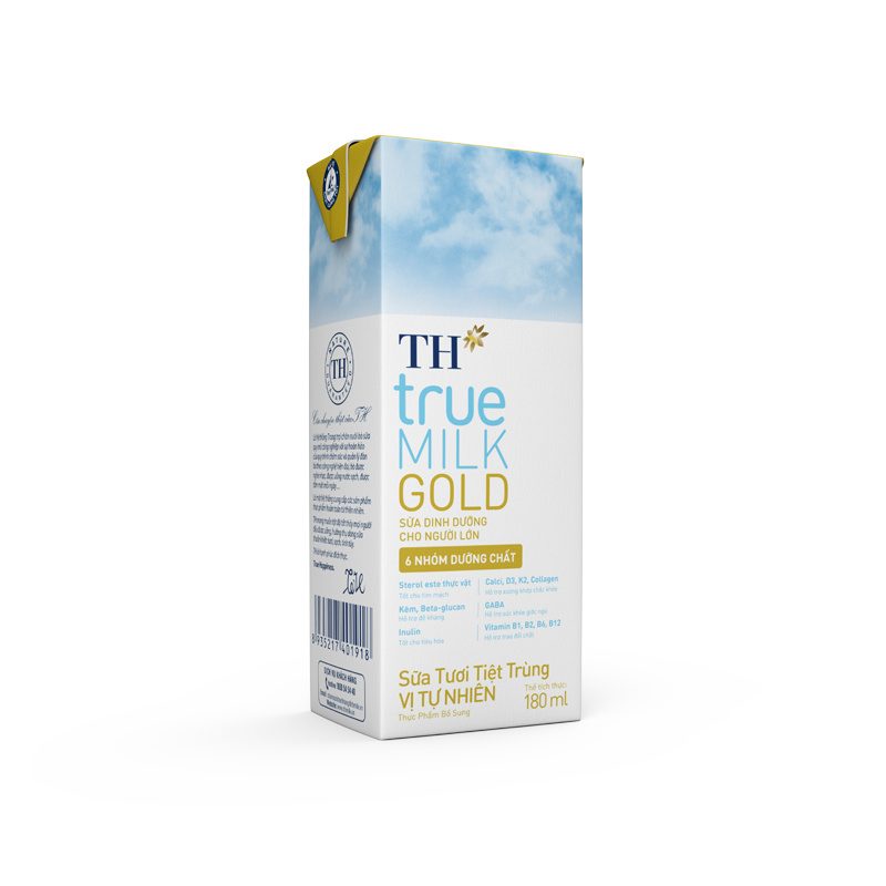 Lốc Sữa Tươi Dinh Dưỡng Dành Cho Người Lớn Tuổi TH true MILK GOLD Vị Tự Nhiên 180 ml ảnh 2