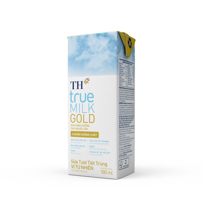 Lốc Sữa Tươi Dinh Dưỡng Dành Cho Người Lớn Tuổi TH true MILK GOLD Vị Tự Nhiên 180 ml ảnh 3