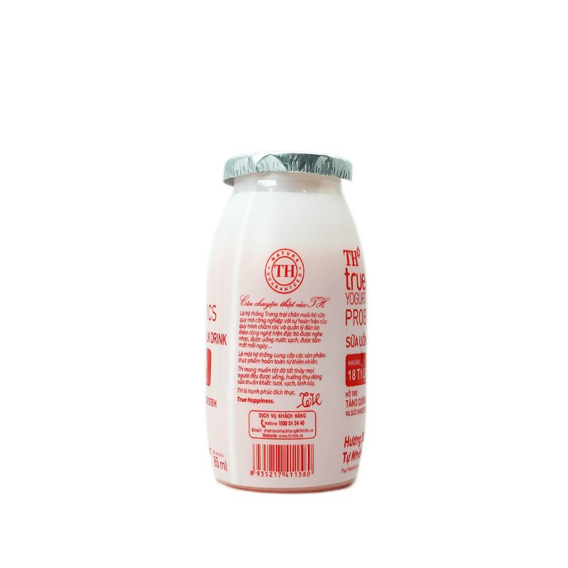 Lốc Sữa Uống Lên Men Hương Dâu Tự Nhiên TH true YOGURT PROBIOTICS 85ml