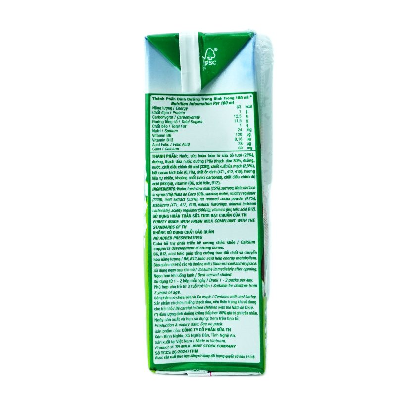 Lốc Thức uống Sữa Lúa mạch Có Thạch TH true CHOCOMALT MISTORI 180 ml ảnh 4