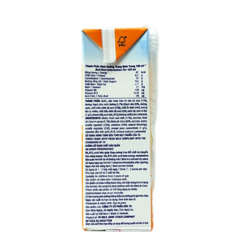 Lốc Thức uống Sữa Trái Cây Cam Tự Nhiên Có Thạch TH true JUICE milk MISTORI 180 ml ảnh 5