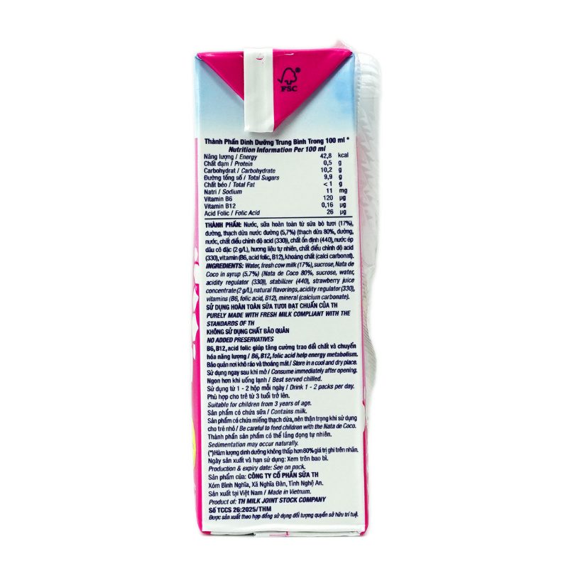 Lốc Thức uống Sữa Trái Cây Dâu Tự Nhiên Có Thạch TH true JUICE milk MISTORI 180 ml ảnh 5