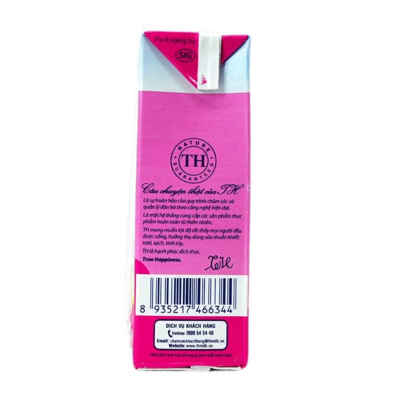 Lốc Thức uống Sữa Trái Cây Dâu Tự Nhiên TH true JUICE milk MISTORI 180 ml ảnh 5
