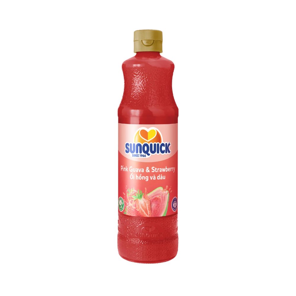 Nước ép hỗn hợp ổi & dâu cô đặc Sunquick Pink Guava & Strawberry Drink Concentrate 700ml
