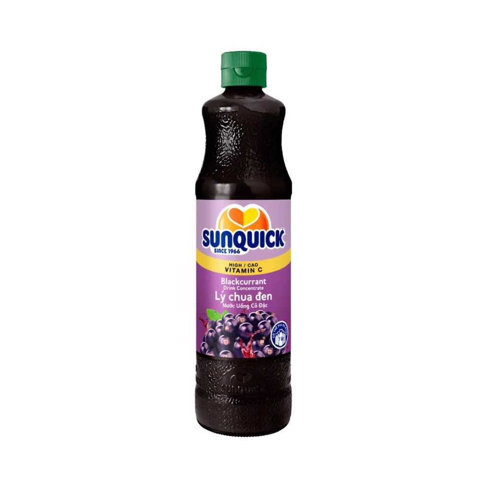 Nước ép trái cây lý chua đen cô đặc Sunquick Black Currant Drink Concentrate 700ml