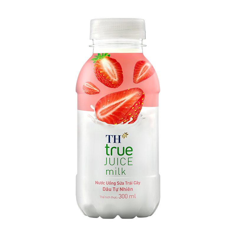 Nước uống sữa trái cây Dâu Tự Nhiên TH true JUICE milk 300 ml