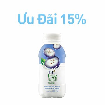 Nước uống sữa trái cây Việt Quất Tự Nhiên TH true JUICE milk 300ml