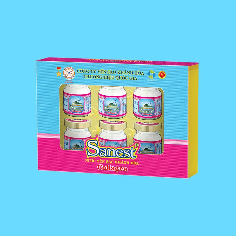 Nước yến sào Khánh Hòa Sanest Collagen hộp 6 lọ 70ml