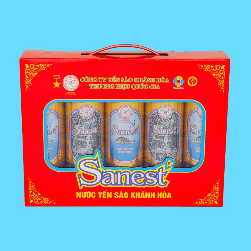 Nước yến sào Khánh Hòa Sanest hộp quà tặng 5 lon 190ml
