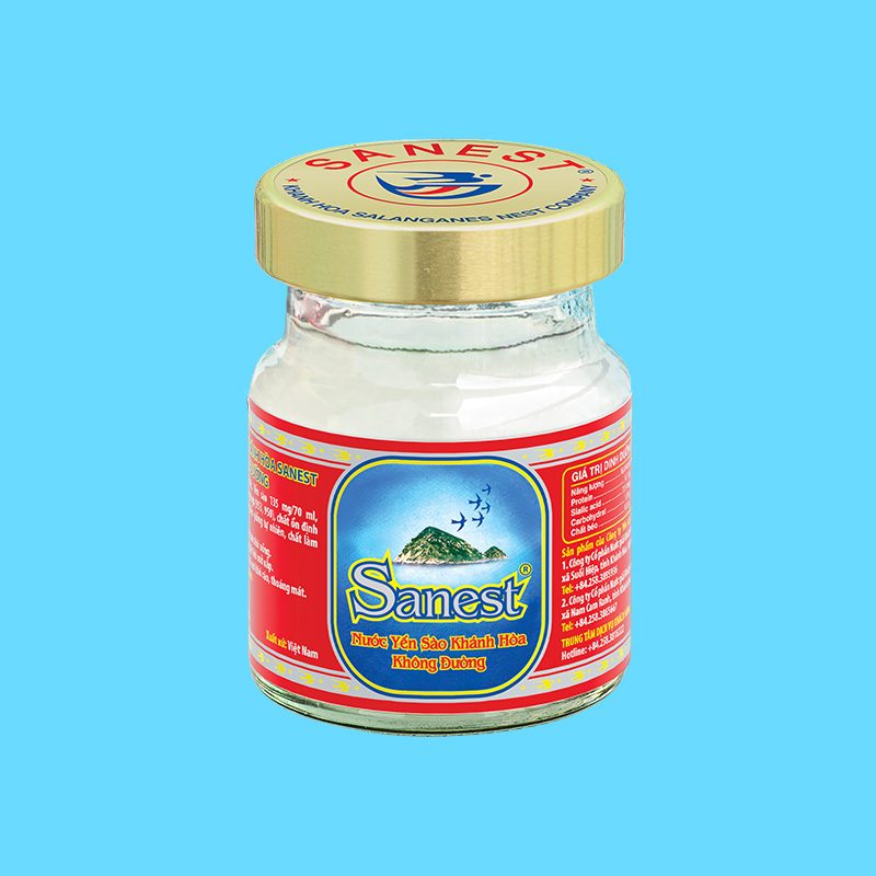 Nước yến sào Khánh Hòa Sanest không đường lọ 70ml