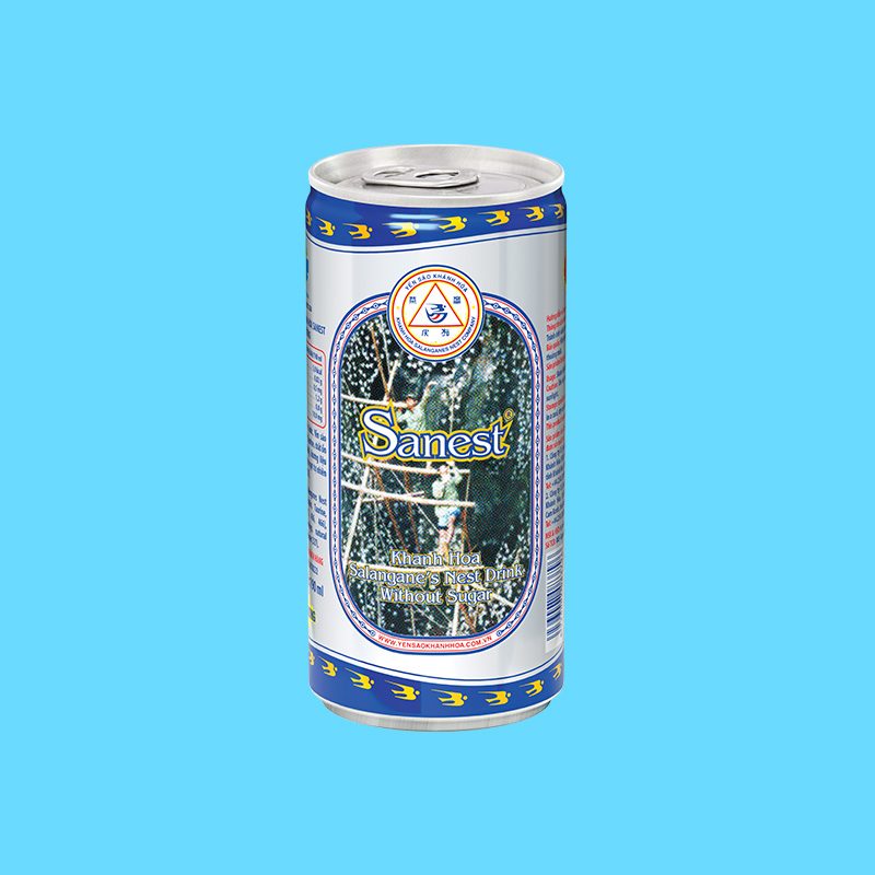 Nước yến sào Khánh Hòa Sanest không đường lon 190ml