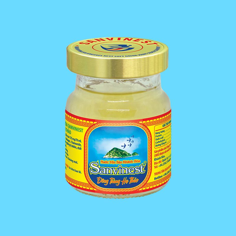 Nước yến sào Khánh Hòa Sanvinest Đông trùng Hạ thảo lọ 70 ml