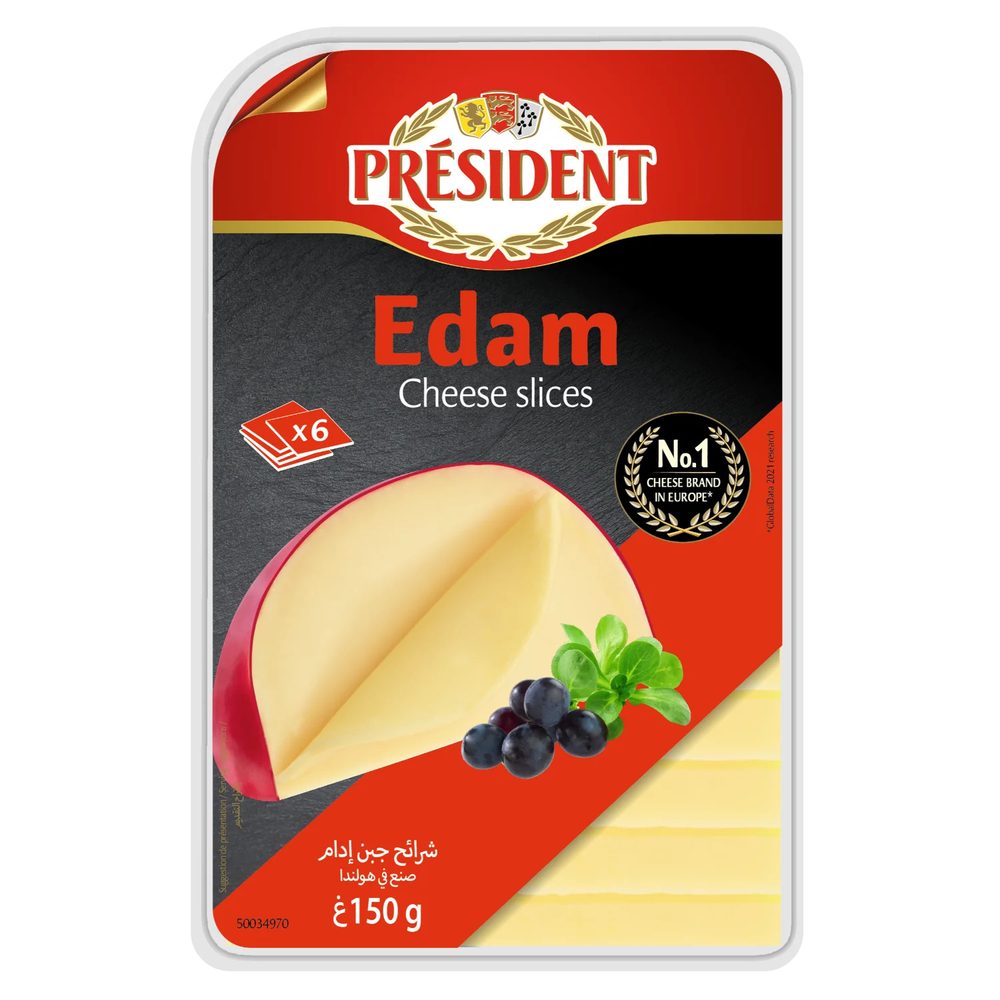 Phô mai lát Edam Président 150g