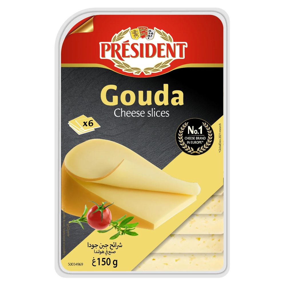 Phô mai lát Gouda Président 150g