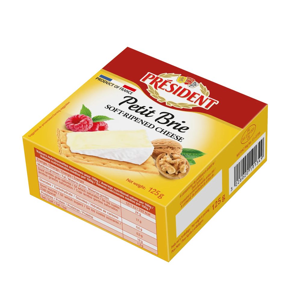 Phô mai mềm ủ chín Président Petit Brie 50% Chất Béo 125g