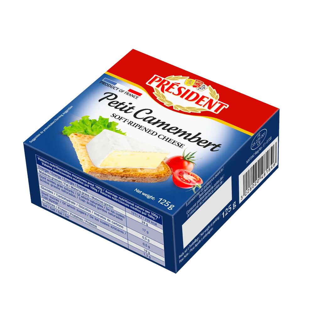 Phô mai mềm ủ chín Président Petit Camembert 50% Chất Béo 125g