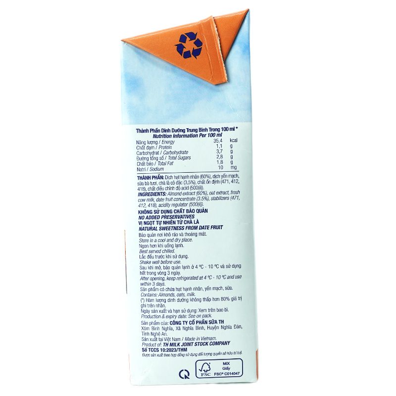 Sữa Hạt Hạnh Nhân TH true NUT 1 L ảnh 4