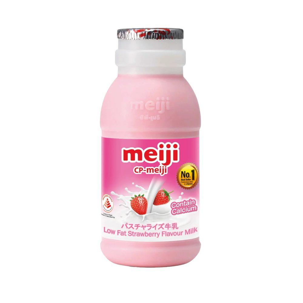 Sữa thanh trùng Meiji Hương Dâu Ít Béo 200ml