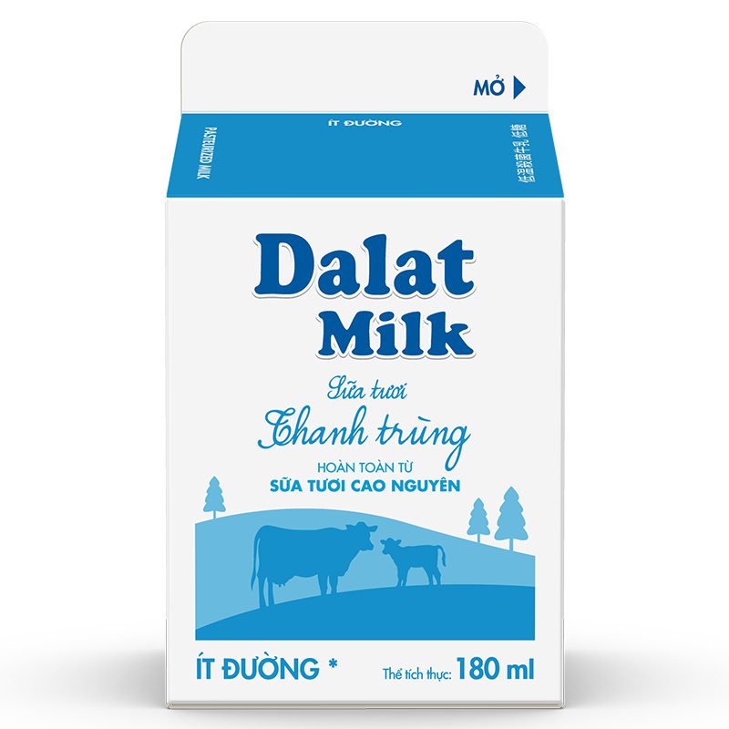 Sữa Tươi Thanh Trùng Ít Đường 180 ml