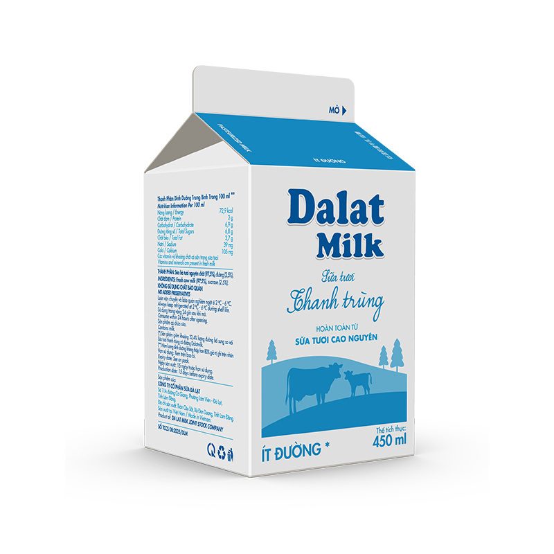 Sữa Tươi Thanh Trùng Ít Đường 450 ml ảnh 2