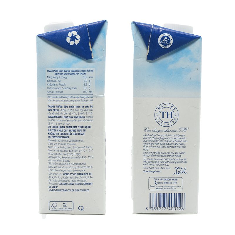 Sữa Tươi Tiệt Trùng Có Đường 1 L ảnh 2