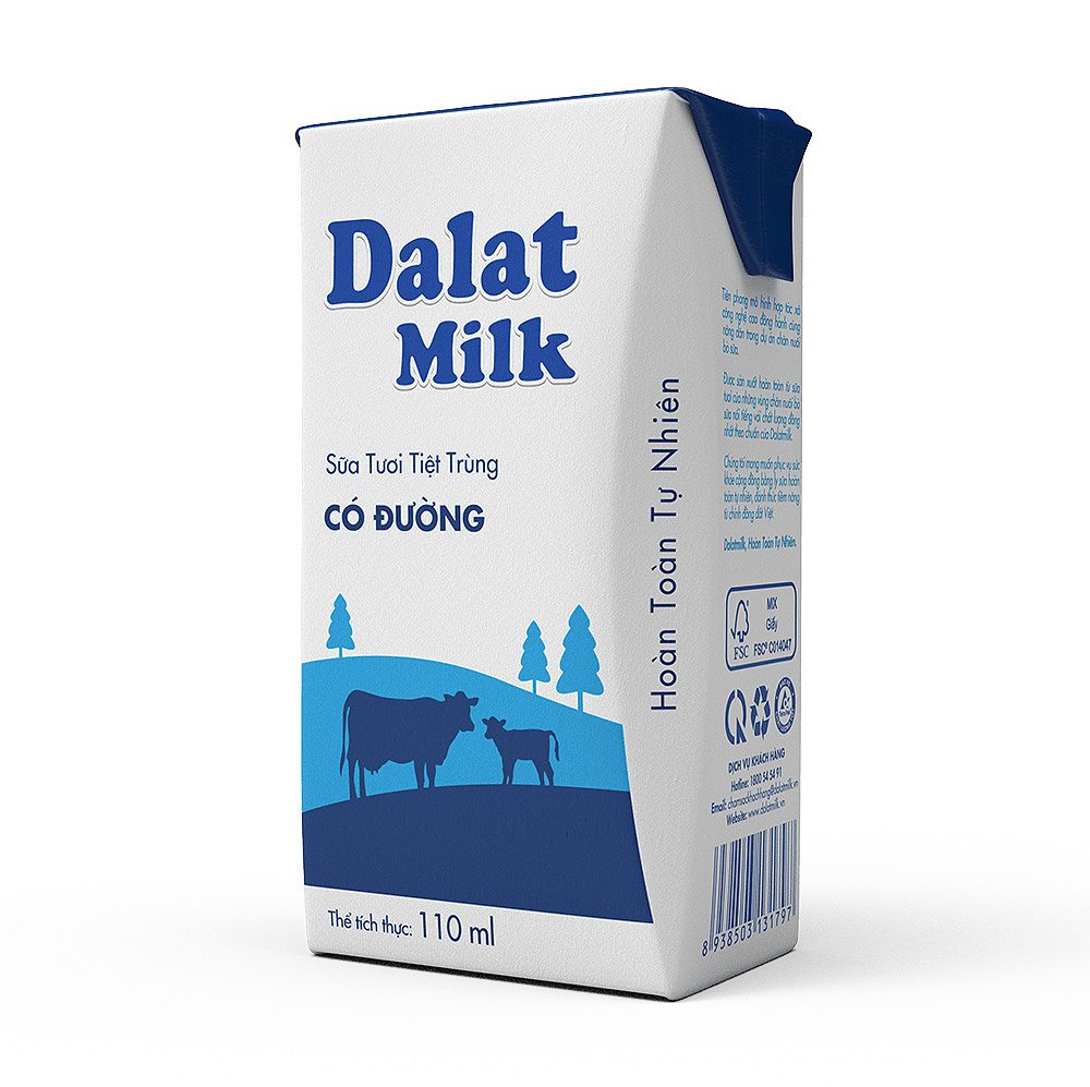 Sữa Tươi Tiệt Trùng Có Đường 110ml