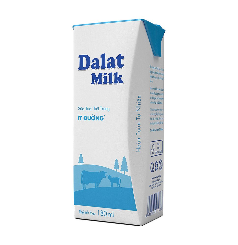 Sữa Tươi Tiệt Trùng Ít Đường 180ml ảnh 2