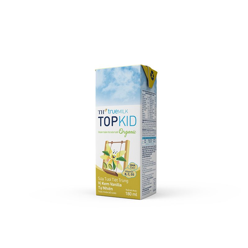 Sữa Tươi Tiệt Trùng Vị Kem Vanilla Tự Nhiên TH true MILK TOPKID 180 ml ảnh 3