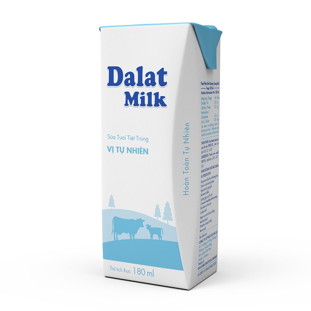 Sữa Tươi Tiệt Trùng Vị Tự Nhiên 180ml