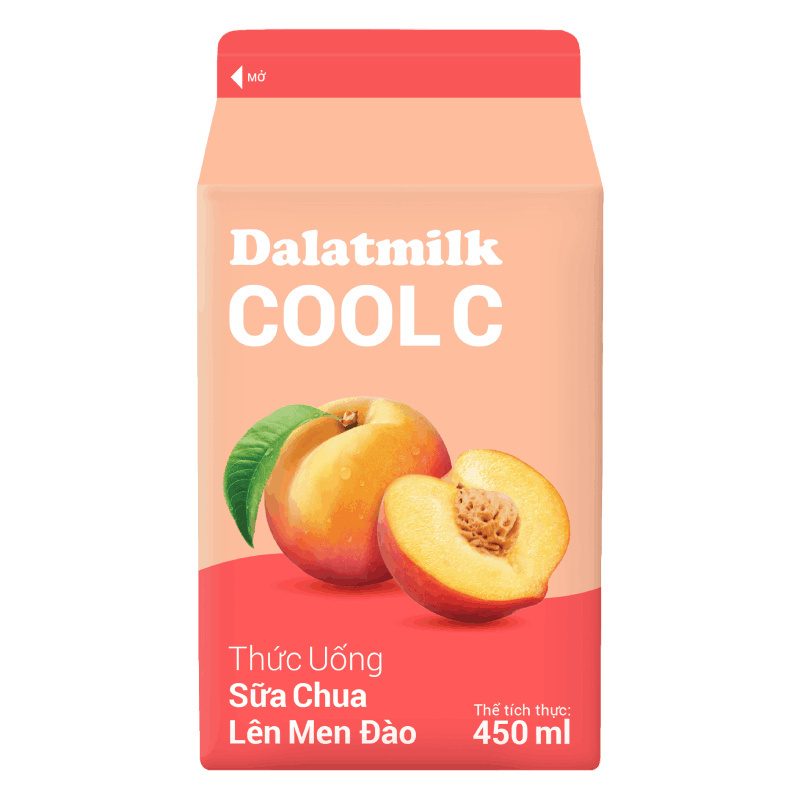 Thức Uống Sữa Chua Lên Men Đào 450 ml (Mẫu mới – Đổi bao bì)