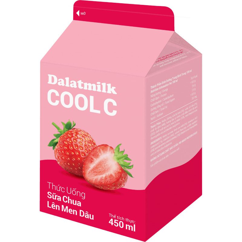 Thức Uống Sữa Chua Lên Men Dâu 450 ml