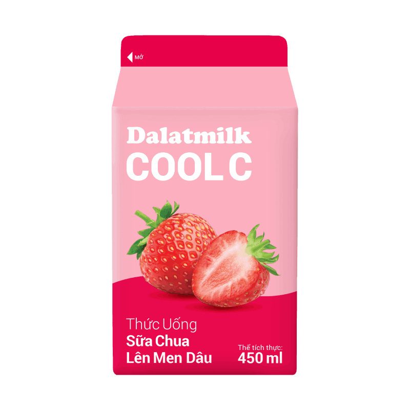 Thức Uống Sữa Chua Lên Men Dâu 450 ml ảnh 2